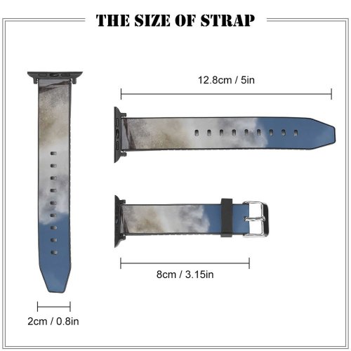 yanfind Watch Strap for Apple Watch Eruption Domain Pictures Sea Outdoors Grey Volcano Public Geyser  Images Compatible with iWatch Series 5 4 3 2 1