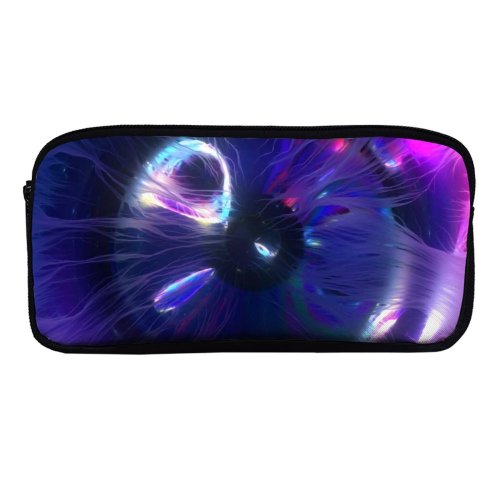 yanfind Pencil Case YHO Stu Ballinger Abstract  CGI Purple Spectrum Glowing Zipper Pens Pouch Bag for Student Office School
