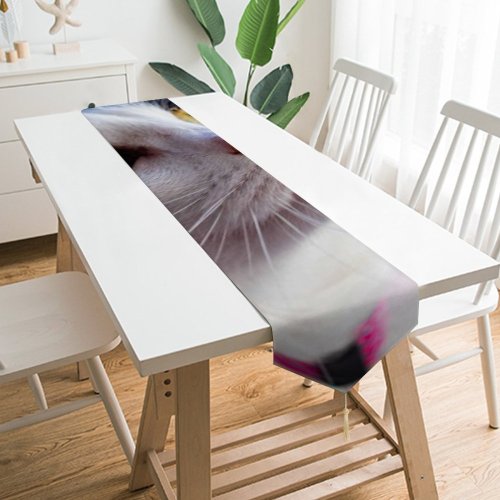 Yanfind Table Runner Funny Curiosity Cute Baby Young Little Eye Pretty Portrait Pet Whisker Downy Everyday Dining Wedding Party Holiday Home Decor