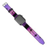 yanfind Watch Strap for Apple Watch Xevi Planas Purple Sunrise Clear Sky Palm Trees Scenery Backwaters Sky Compatible with iWatch Series 5 4 3 2 1