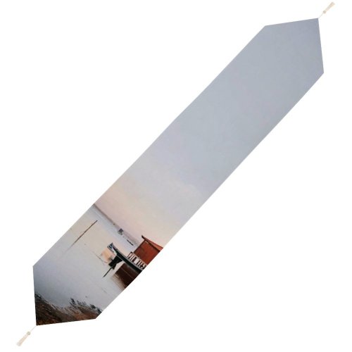 Yanfind Table Runner Boats Backlit Golden Rowboat Grass Sunset Landscape Daylight Travel Watercrafts Transportation Outdoors Everyday Dining Wedding Party Holiday Home Decor