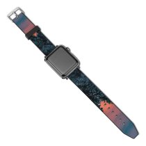 yanfind Watch Strap for Apple Watch Winter Pine Trees Evening Sky Dusk Compatible with iWatch Series 5 4 3 2 1