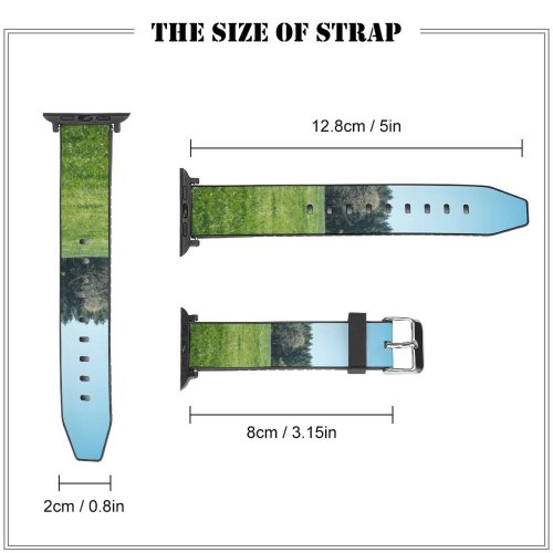 yanfind Watch Strap for Apple Watch Rural Countryside Abies Plant Pasture Farm Pictures Grassland Outdoors Stock Tree Compatible with iWatch Series 5 4 3 2 1