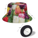 yanfind Adult Fisherman's Hat Flowers Tulip Flowers Multicolor Colorful Tulips Field Purple Beautiful Flower Garden Fishing Fisherman Cap Travel Beach Sun protection