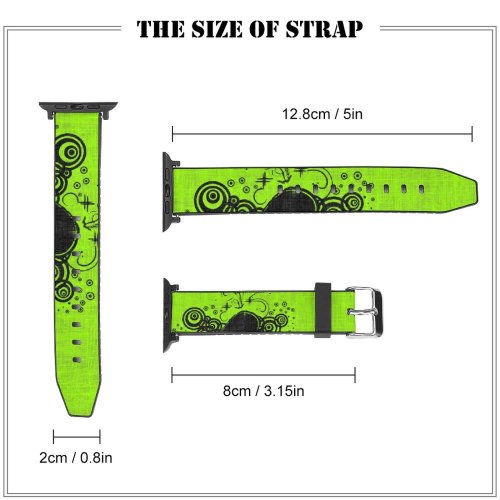 yanfind Watch Strap for Apple Watch Valentine Heart Lime Texture Love Design Ornament Leaf Plant Floral Visual Art Compatible with iWatch Series 5 4 3 2 1