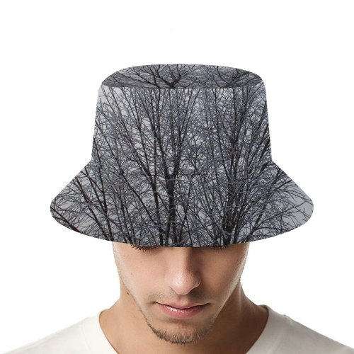 yanfind Adult Fisherman's Hat Winter Frost Winter Natural Atmospheric Branches Woody Landscape Sky Plant Branch Twig Fishing Fisherman Cap Travel Beach Sun protection