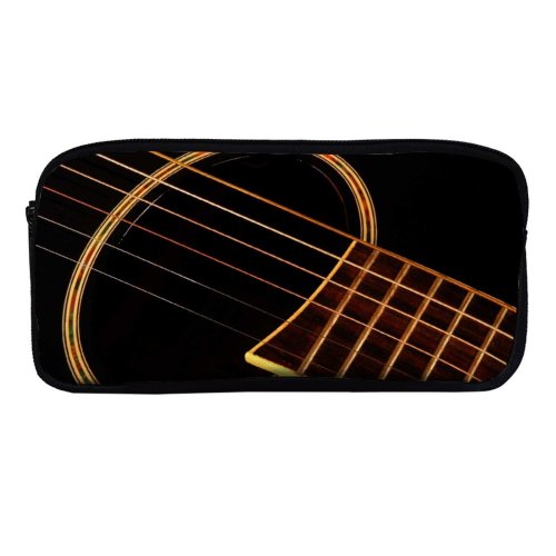 yanfind Pencil Case YHO Melody Sound Bass Wood Flamenco Accessory Acoustic Guitar Rock Play Musical Instrument Zipper Pens Pouch Bag for Student Office School