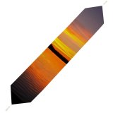 Yanfind Table Runner Boats Backlit Placid Sunset Landscape Evening Light Beach Sun Sunrise Outdoors Seashore Everyday Dining Wedding Party Holiday Home Decor