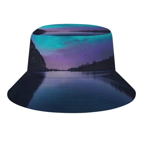 yanfind Adult Fisherman's Hat Dominic Kamp Bannalpsee Switzerland Aurora Borealis Starry Sky Landscape Mountains Silhouette Astronomy Fishing Fisherman Cap Travel Beach Sun protection