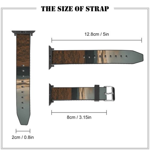 yanfind Watch Strap for Apple Watch Dawn Scenery Tundra Field Sky  Sunlight Sunset Dusk  Outdoors Compatible with iWatch Series 5 4 3 2 1