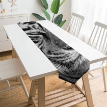 Yanfind Table Runner Dark Tiger Closeup Portrait Everyday Dining Wedding Party Holiday Home Decor