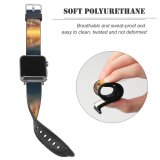 yanfind Watch Strap for Apple Watch Johannes Plenio Tree Sunrise Birds Reflection Seascape Compatible with iWatch Series 5 4 3 2 1