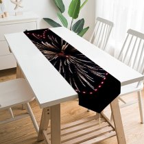 Yanfind Table Runner Dark Love Heart Fireworks Sparkles Celebrations Night Everyday Dining Wedding Party Holiday Home Decor