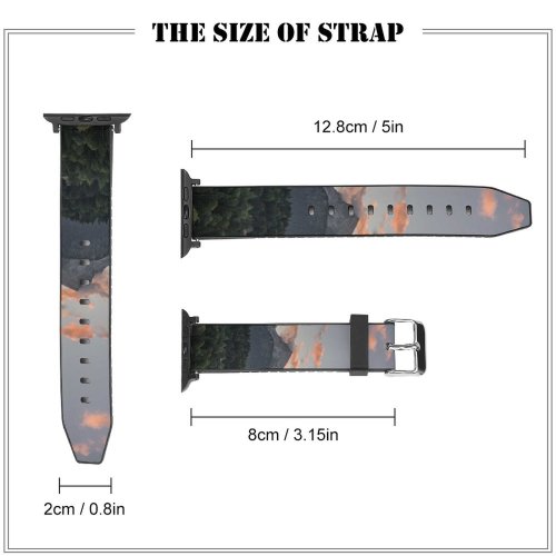 yanfind Watch Strap for Apple Watch Landscape Peak Sunrise Abies Plant Pictures Cloud Outdoors Fish Tree Sunset Compatible with iWatch Series 5 4 3 2 1