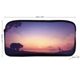 yanfind Pencil Case YHO Coyle Sunrise Landscape Scenery Gradient  Deer Early Morning Zipper Pens Pouch Bag for Student Office School