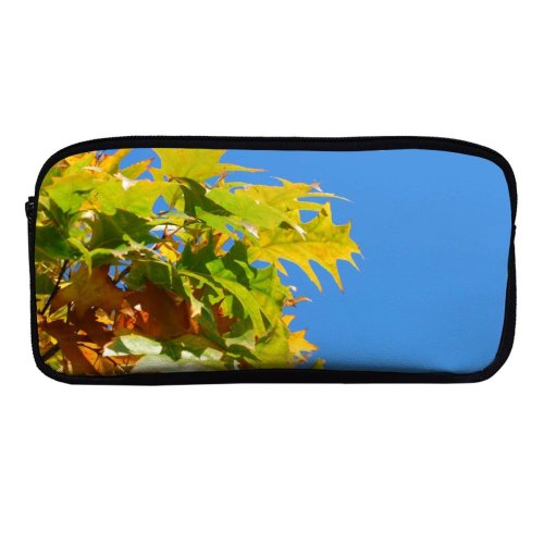 yanfind Pencil Case YHO Sky Buds  Autumn Woody Leaves Branch Sky Plant Maple Bush Bud Zipper Pens Pouch Bag for Student Office School