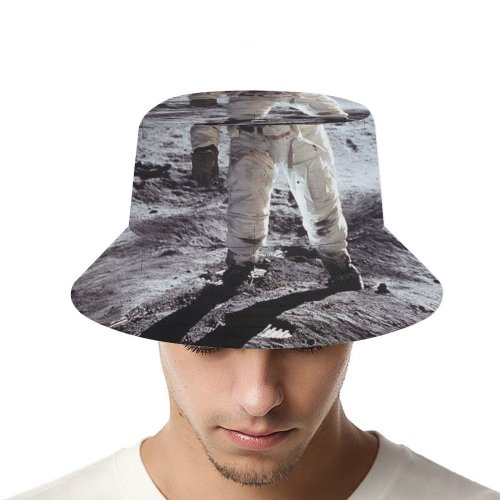 yanfind Adult Fisherman's Hat Space Black Dark Astronaut NASA USA Moon Lunar Spacesuit Space Exploration Fishing Fisherman Cap Travel Beach Sun protection