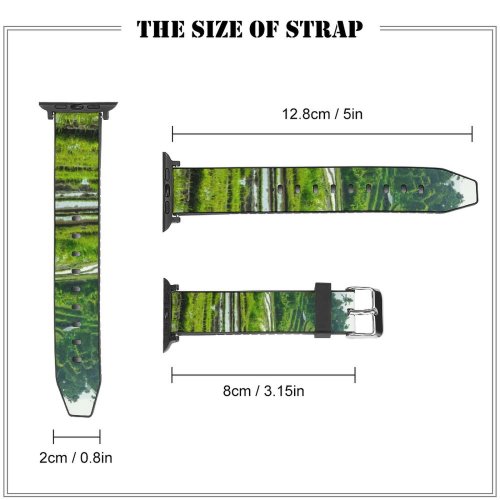 yanfind Watch Strap for Apple Watch Countryside Plant Domain Rice Pictures Grassland Outdoors Jungle Vegetation Birds Bali Compatible with iWatch Series 5 4 3 2 1