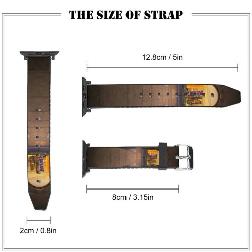 yanfind Watch Strap for Apple Watch Nicolas Kamp Art Doha Qatar  City Lights Exposure City Skyscrapers HDR Compatible with iWatch Series 5 4 3 2 1