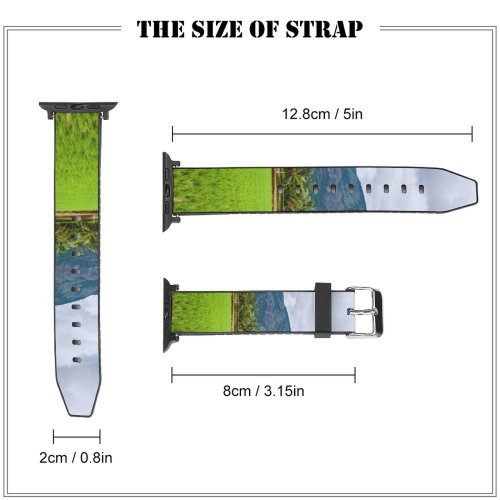 yanfind Watch Strap for Apple Watch Kerala Rural Field Grassland Countryside India Outdoors Paddy Vegetation Plant Domain Images Compatible with iWatch Series 5 4 3 2 1