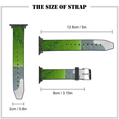 yanfind Watch Strap for Apple Watch Rural Countryside Plant Pictures Grassland Outdoors Free Vegetation Birds Field Paddy Compatible with iWatch Series 5 4 3 2 1
