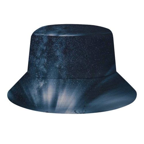 yanfind Adult Fisherman's Hat Grafixart Black Dark Starry Sky Northern Lights Dark Night Landscape Fishing Fisherman Cap Travel Beach Sun protection