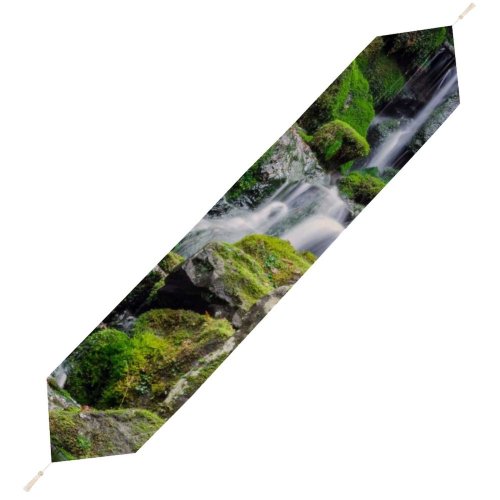 Yanfind Table Runner Jarred Decker Portland Japanese Gardens Waterfalls Moss Rocks Greenery Stream Exposure Everyday Dining Wedding Party Holiday Home Decor