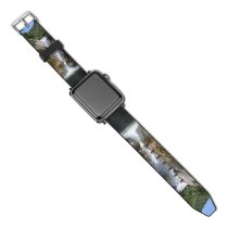 yanfind Watch Strap for Apple Watch Waterfall Rock River Refreshing Landscape Cliff Refresh Clean Japan Yamanashi Resources Natural Compatible with iWatch Series 5 4 3 2 1
