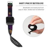 yanfind Watch Strap for Apple Watch Black Dark Jellyfishes Multicolor Underwater Colorful Sea  Aquarium Purple Compatible with iWatch Series 5 4 3 2 1