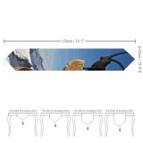 Yanfind Table Runner Winter Feral Goat Landscape Mountain Chamois Goats Rocks Ice Cow Mountain Landscapes Everyday Dining Wedding Party Holiday Home Decor