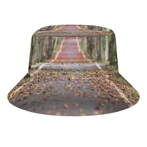 yanfind Adult Fisherman's Hat Fall Trees Road Tarmac Woods Foliage Fishing Fisherman Cap Travel Beach Sun protection
