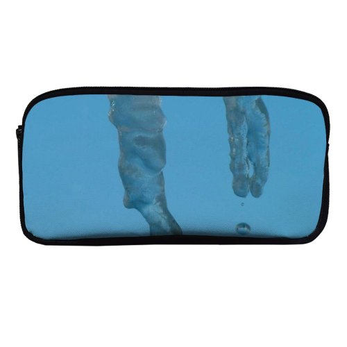 yanfind Pencil Case YHO Drops Winter Icicles Frozen Sky  Melting  Snow Drip Winter Freezing Zipper Pens Pouch Bag for Student Office School