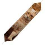 Yanfind Table Runner Funny Curiosity Sit Cute Little Young Eye Curious Ginger Kitten Whisker Fur Everyday Dining Wedding Party Holiday Home Decor