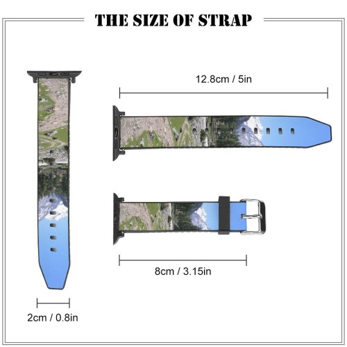 yanfind Watch Strap for Apple Watch Travel Tourism Traking   Valley Mountainous Landforms Larix LyalliiSubalpine Larch Wilderness Compatible with iWatch Series 5 4 3 2 1
