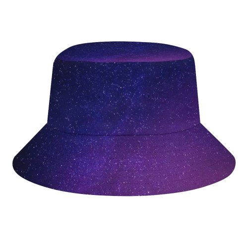 yanfind Adult Fisherman's Hat Starry Sky Purple Sky Astronomical Stars Fishing Fisherman Cap Travel Beach Sun protection