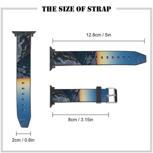 yanfind Watch Strap for Apple Watch Matterhorn Dent D'Hérens Mountains Sunrise Morning Snow Covered  Range Switzerland Compatible with iWatch Series 5 4 3 2 1
