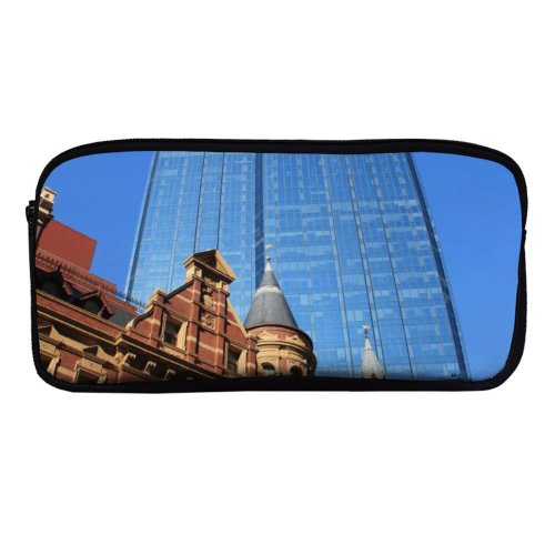 yanfind Pencil Case YHO Building Area Towers City Sky Rialto Classic  Skyscrapers City  Sunny Zipper Pens Pouch Bag for Student Office School