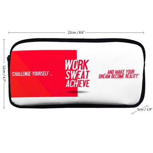 yanfind Pencil Case YHO Quotes Challenge Yourself Make Your Dream Become Reality Work Sweat Achieve Inspirational Zipper Pens Pouch Bag for Student Office School