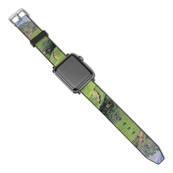 yanfind Watch Strap for Apple Watch Tea Gardens Hill Station Highland Natural Landscape Plantation Mountainous Landforms Vegetation Wilderness Compatible with iWatch Series 5 4 3 2 1