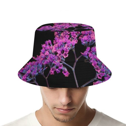 yanfind Adult Fisherman's Hat Flowers Black Dark Flowers MacOS Mojave Girly Fishing Fisherman Cap Travel Beach Sun protection