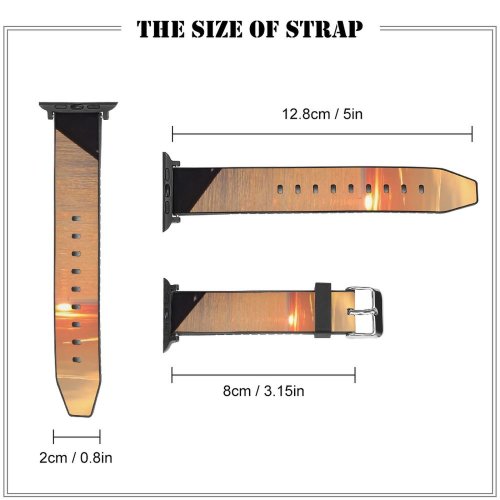 yanfind Watch Strap for Apple Watch Sunset Fishing Fisherman Sochi Horizon Sky Afterglow Sea Sunrise Calm Compatible with iWatch Series 5 4 3 2 1
