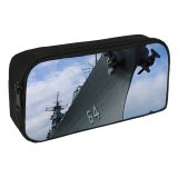 yanfind Pencil Case YHO Landing Vehicle Ship Norfolk Carrier Ship Cruiser Dock Heavy Virginia Warship Aircraft Zipper Pens Pouch Bag for Student Office School