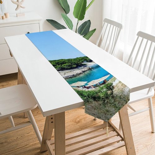 Yanfind Table Runner Landscape Road Plant Pictures Sea Outdoors Tree Pier Dock Free Port Everyday Dining Wedding Party Holiday Home Decor