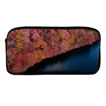 yanfind Pencil Case YHO Aaron Burden Colorful Forest Trees Aerial Lake River Scenic Zipper Pens Pouch Bag for Student Office School
