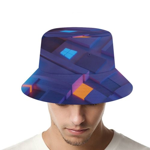 yanfind Adult Fisherman's Hat Genrole Caspe Technology Windows Glowing Windows X Illuminated Microsoft Fishing Fisherman Cap Travel Beach Sun protection