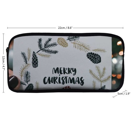 yanfind Pencil Case YHO  Tree Time  Illuminated Lights Merry Female Writing Bokeh Party Christmas Zipper Pens Pouch Bag for Student Office School