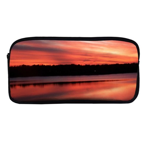 yanfind Pencil Case YHO Sky Beautiful Cool Horizon  Stunning Sunset Sky Clouds Afterglow Dusk Lake Zipper Pens Pouch Bag for Student Office School