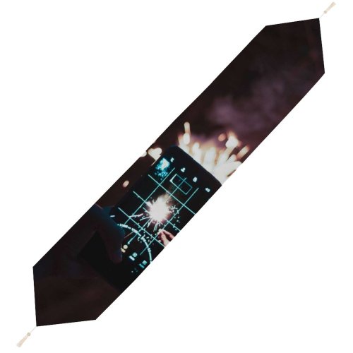 Yanfind Table Runner Blur Focus Dark Time Celebration Illuminated Lights Lapse Fireworks Evening Sparklers Selfie Everyday Dining Wedding Party Holiday Home Decor