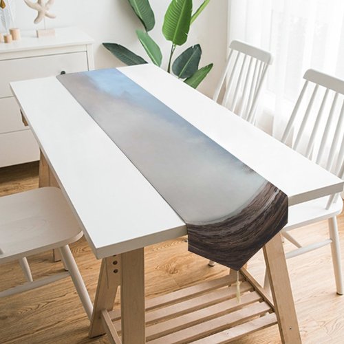 Yanfind Table Runner Eruption Iceland Pictures Winter Haukadalur Outdoors Snow Free Volcano Snowman Geyser Everyday Dining Wedding Party Holiday Home Decor