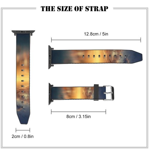 yanfind Watch Strap for Apple Watch Johannes Plenio Tree Sunrise Birds Reflection Seascape Compatible with iWatch Series 5 4 3 2 1